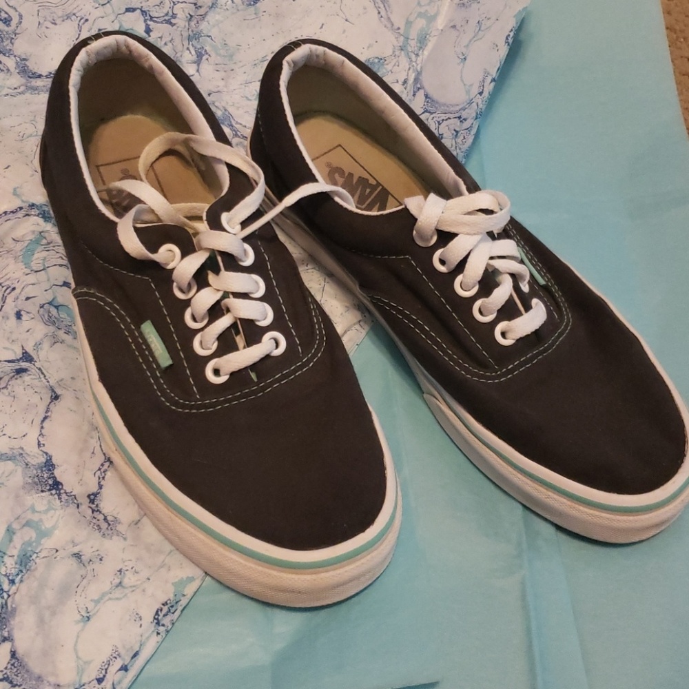 Black & turquoise vans